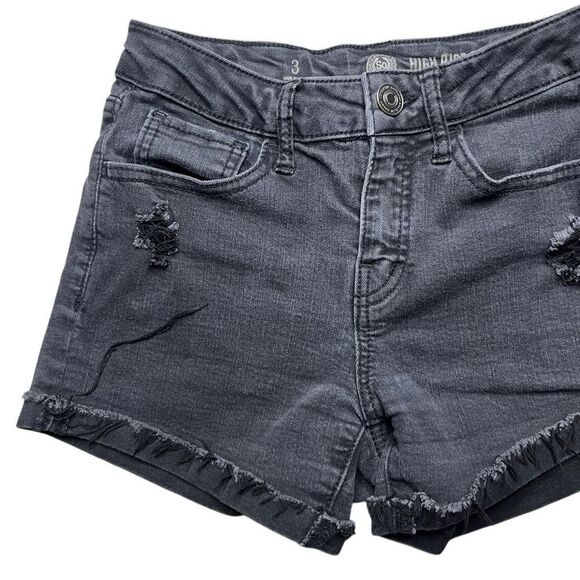 SO High Rise Cuffed Shortie Black Size 3 - Picture 1 of 3